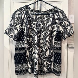 🖤🤍 Lucky Brand 100% Cotton Blouse